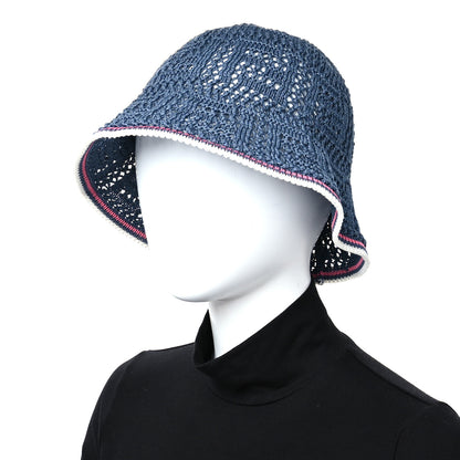 Fendi Cotton Rayon FF Knitted Bucket Hat M/L Blue 2 of 8