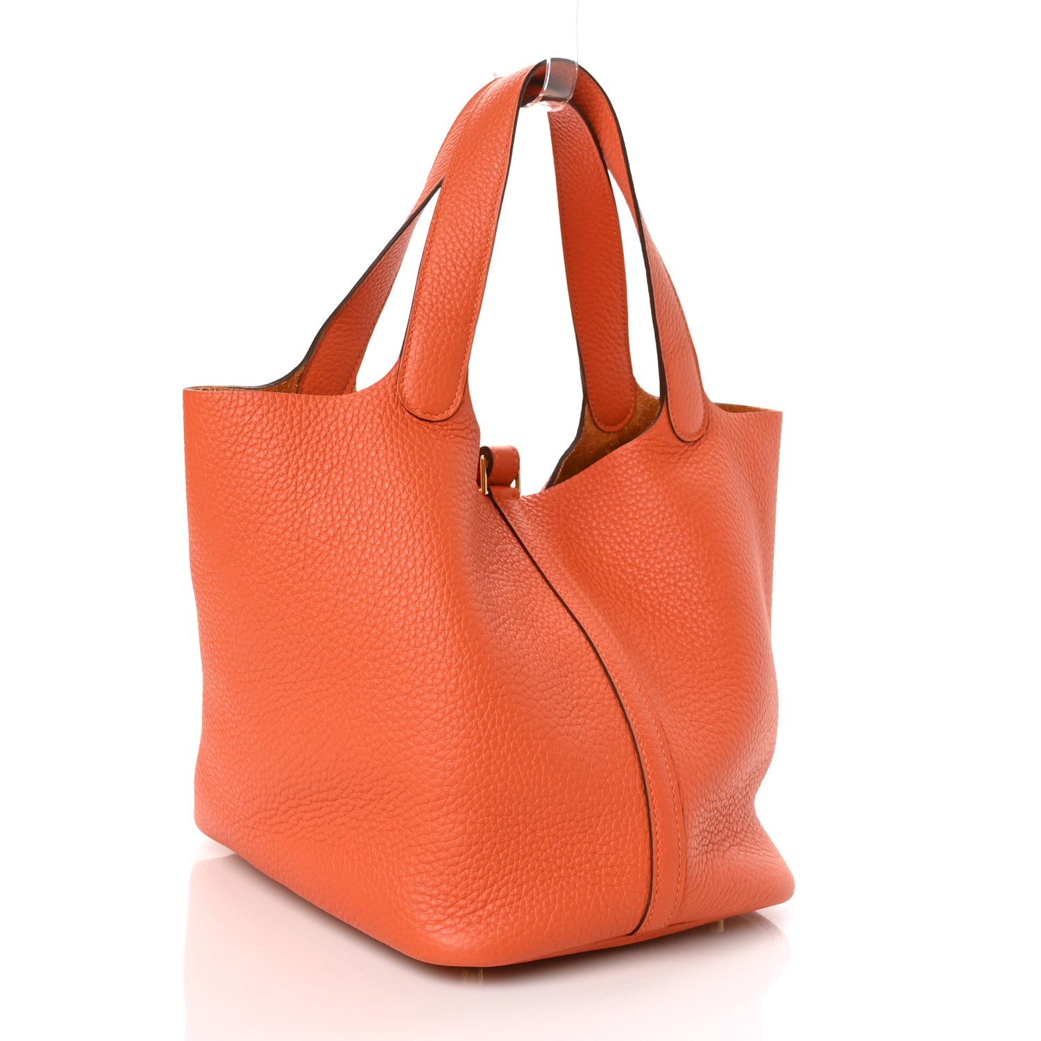 Hermes Taurillon Clemence Picotin Lock 22 MM Orange 3 of 10
