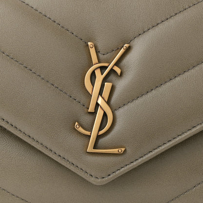 Saint Laurent Lambskin Chevron Quilted Small Loulou Bag Dark Strong Moss 8 of 13