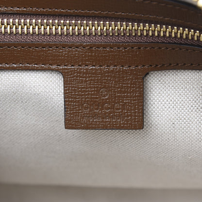Gucci GG Supreme Monogram Azalea Calfskin Small Horsebit 1955 Top Handle Bag Beige Ebony Brown Sugar 7 of 11