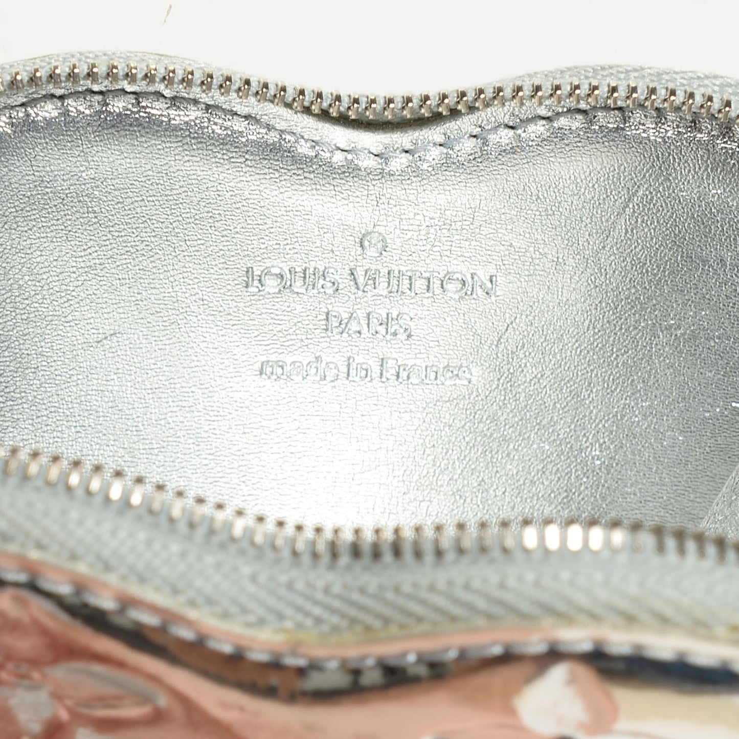 Monogram Miroir Heart Coin Purse Silver