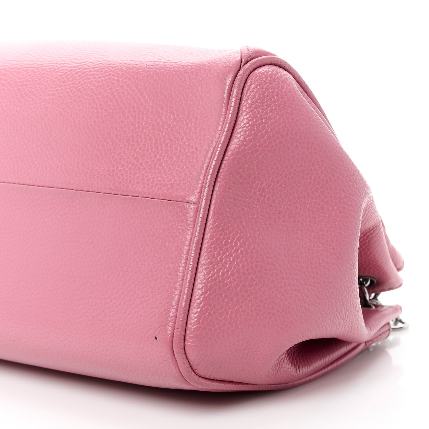 Glazed Calfskin Quilted Lucky Charms East West Accordion Flap Pink