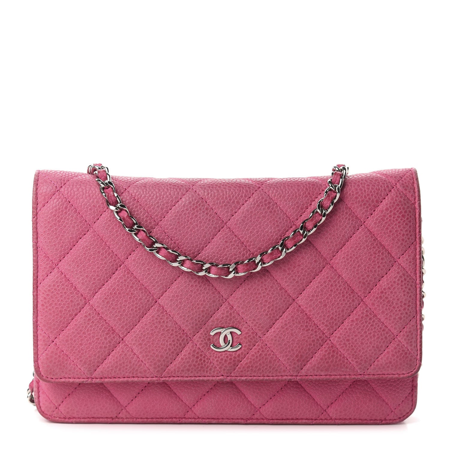 Chanel Iridescent Caviar Quilted Wallet On Chain WOC Pink 1 of 14