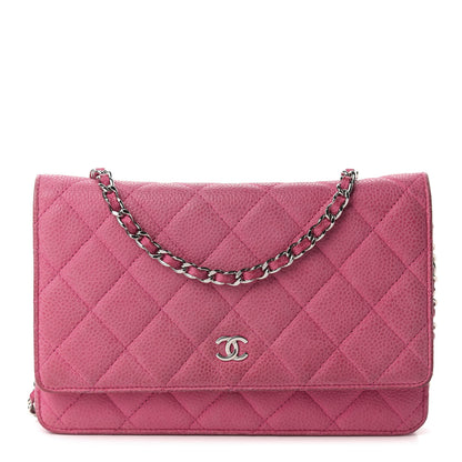 Chanel Iridescent Caviar Quilted Wallet On Chain WOC Pink 1 of 14