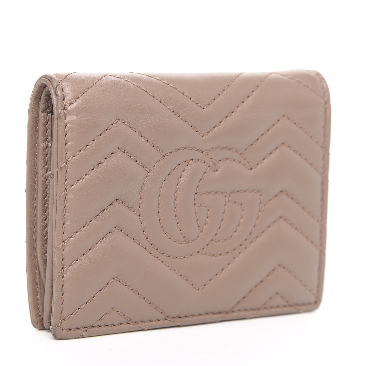 Calfskin Matelasse GG Marmont Card Case Porcelain Rose
