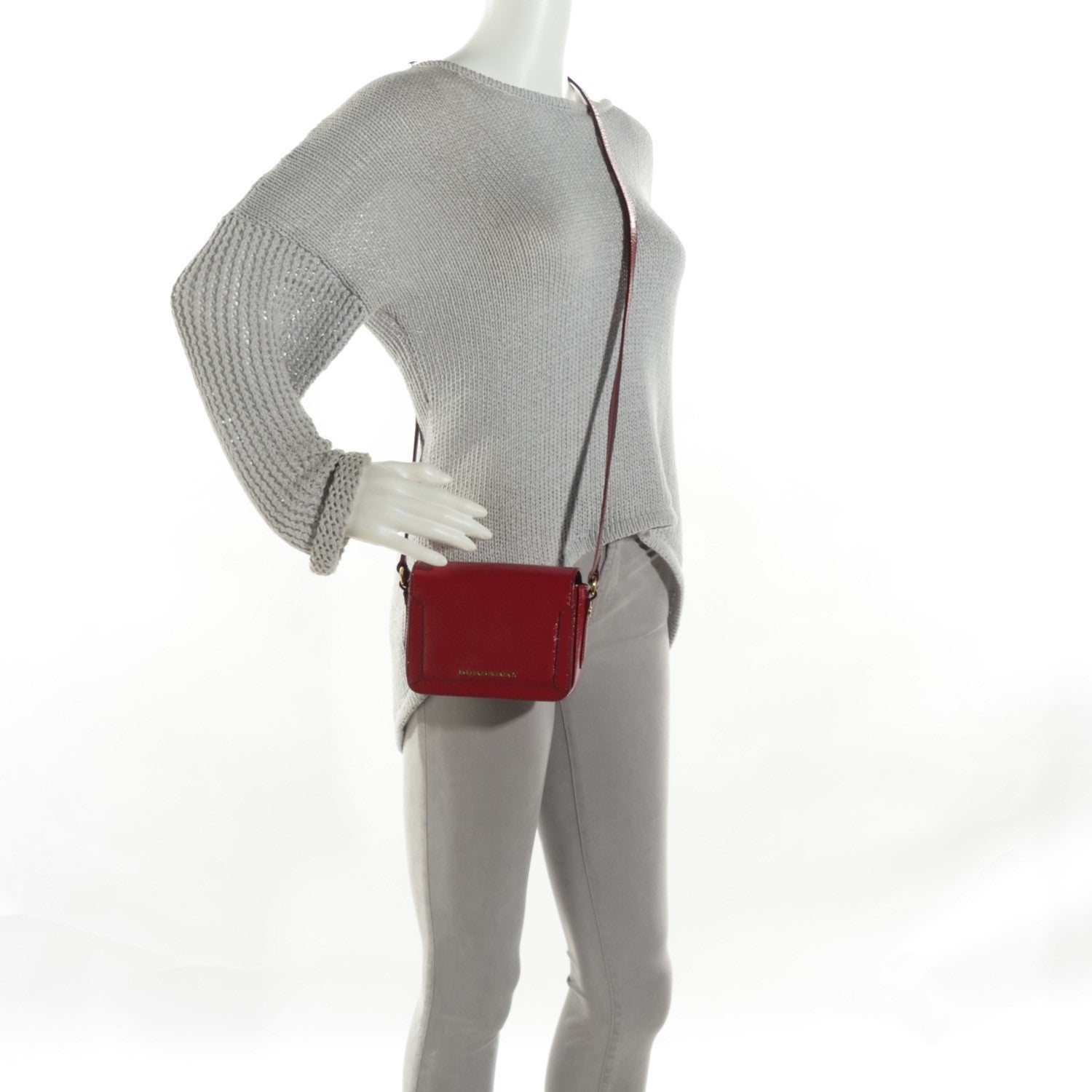 Burberry Patent London Crossbody Bag Alizarin Crimson 2 of 8