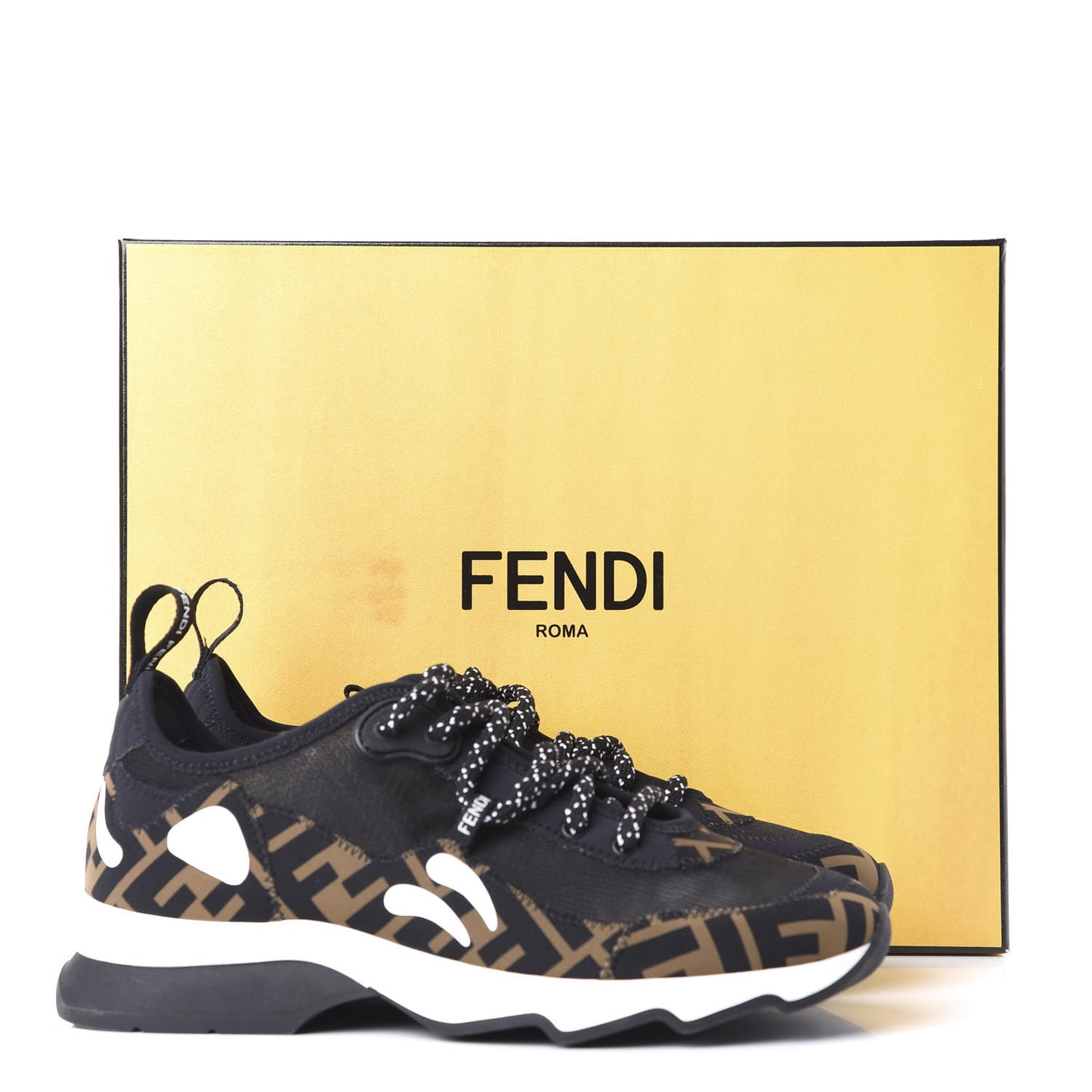 Technical Mesh Lycra FFreedom Patchwork Sneakers 35.5 Black Tobacco