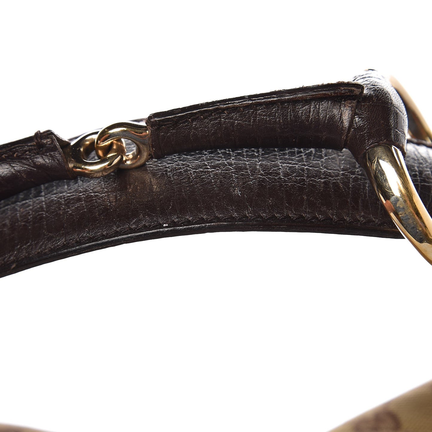 Monogram Medium Horsebit Chain Hobo Dark Brown