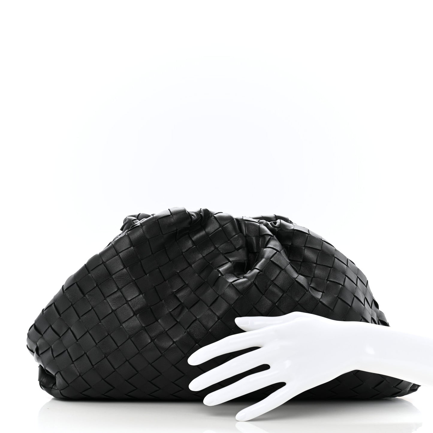 Nappa Maxi Intreccio The Pouch Oversized Clutch Black