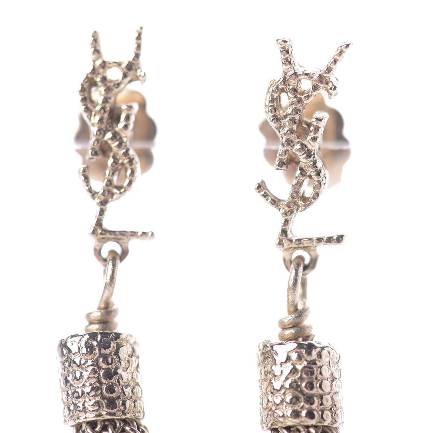 Saint Laurent Metal Monogram Loulou Tassel Earrings Gold 2 of 4