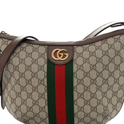 Gucci GG Supreme Monogram Web Small Ophidia Half Moon Hobo Brown 7 of 9