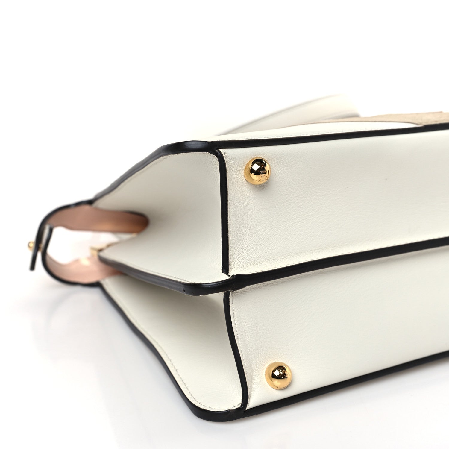 Fendi Vitello Seta Chamois Stocking Girl Inlay Medium Peekaboo I SEE U Satchel White Ice Multicolor 10 of 11