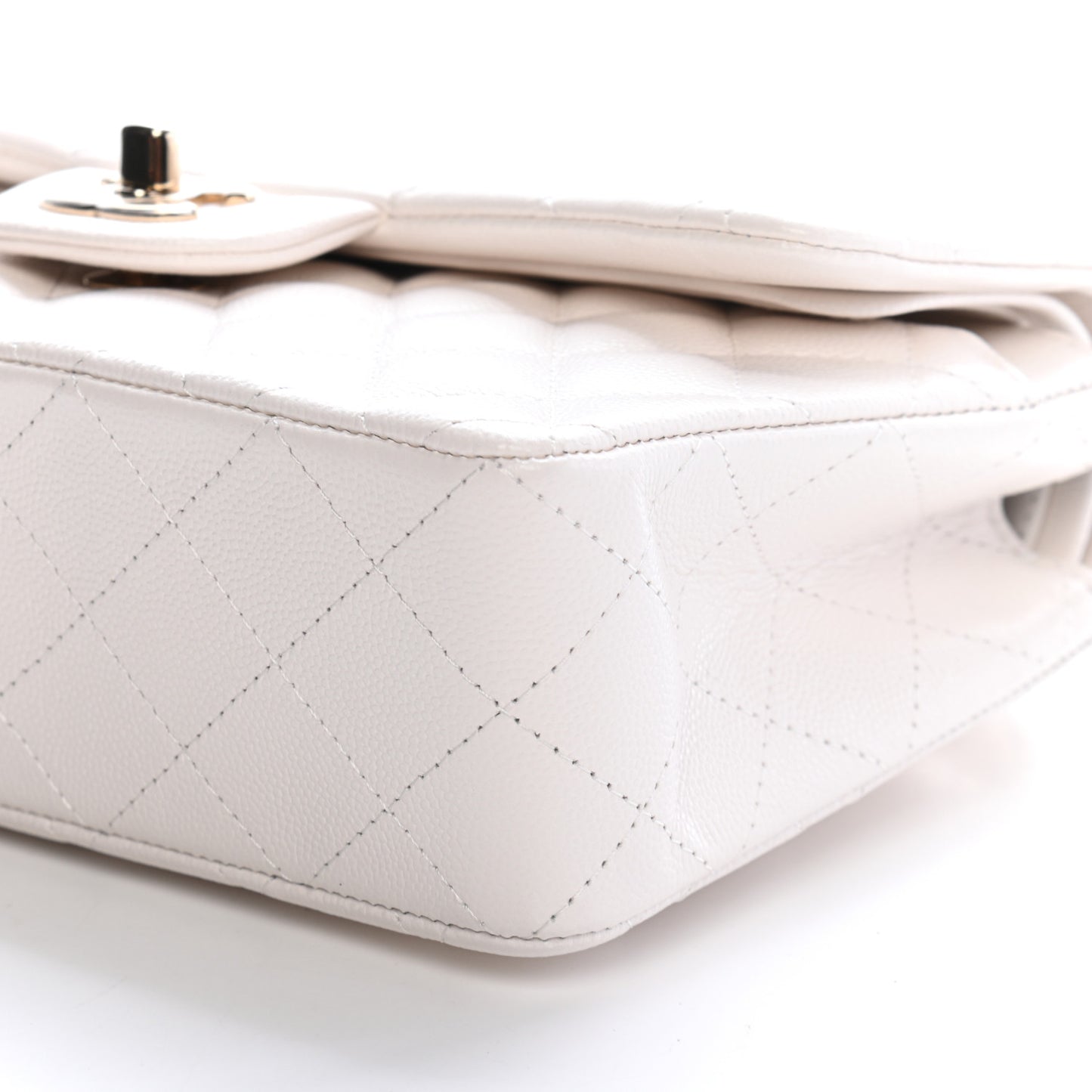 Caviar Quilted Small Double Flap White