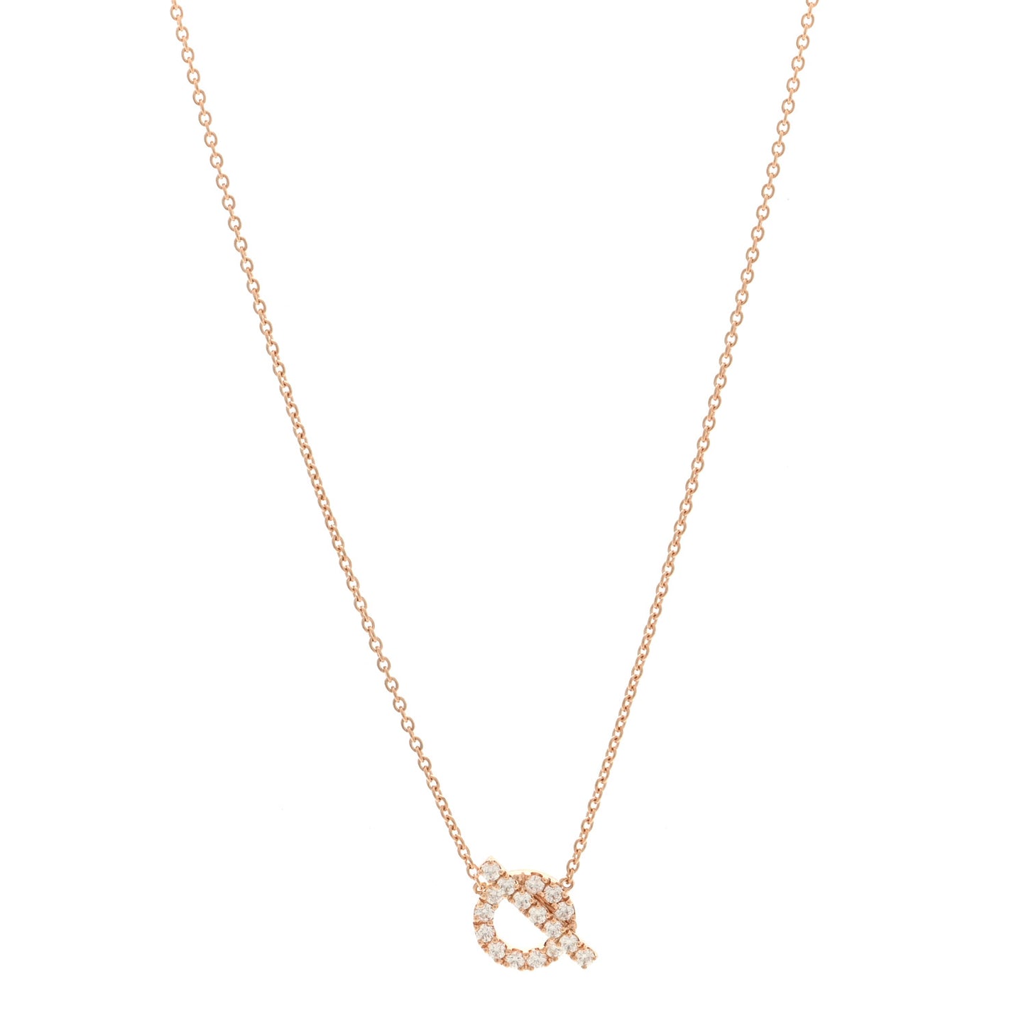 18K Rose Gold Diamond Finesse Pendant Necklace