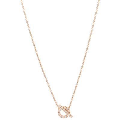 Hermes 18K Rose Gold Diamond Finesse Pendant Necklace 1 of 5