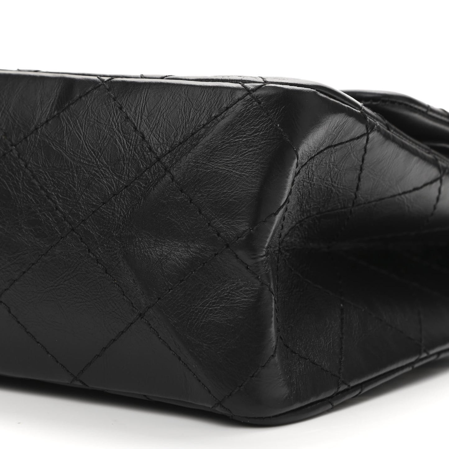 Aged Calfskin Quilted 2.55 Reissue 227 Flap Black