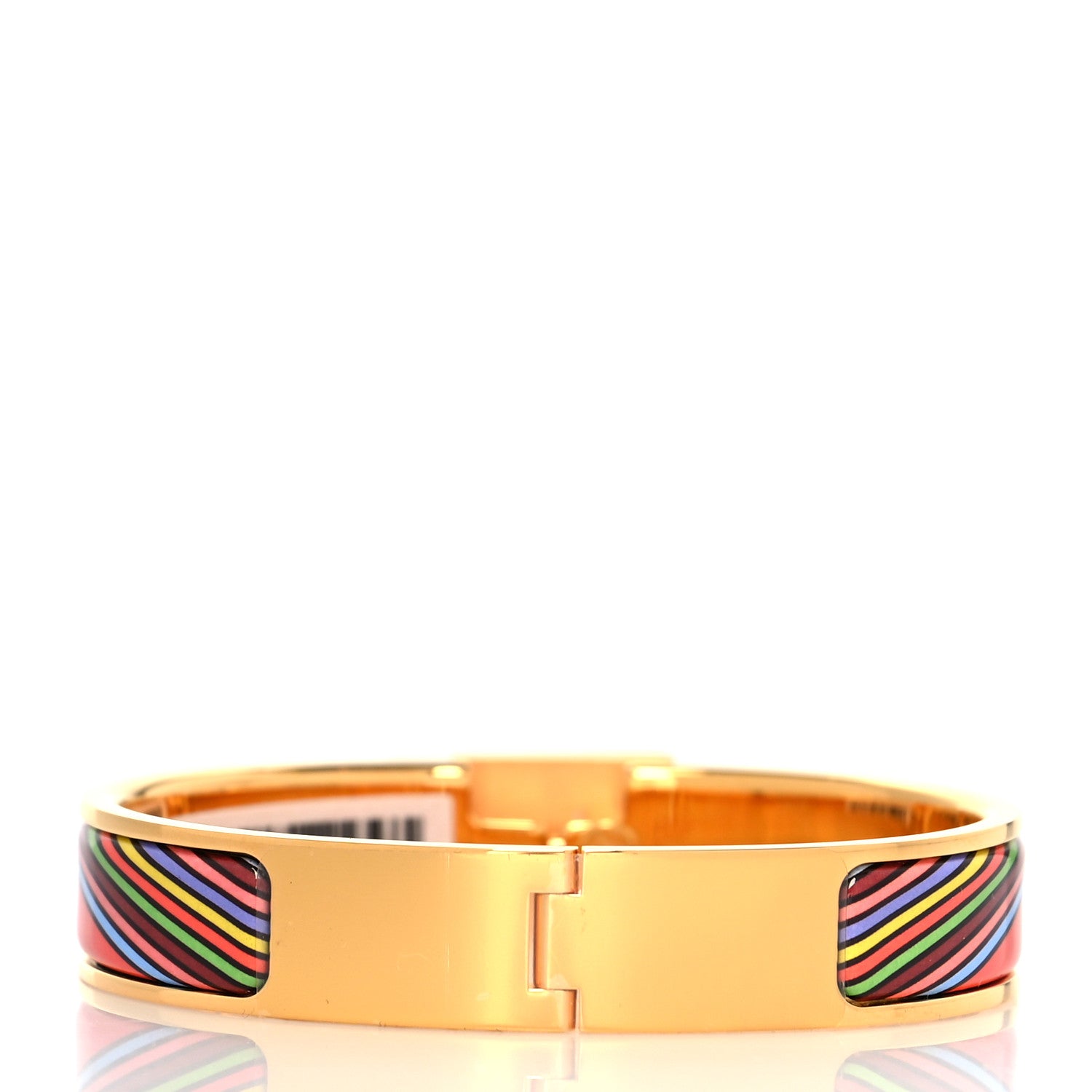 Hermes Enamel Printed H en Bias Narrow H Vibration Clic Cadenas Bracelet PM Amazone Pop 3 of 6
