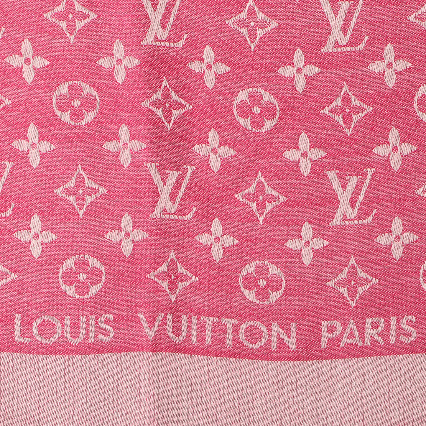 Silk Wool Monogram Denim Shawl Pivoine