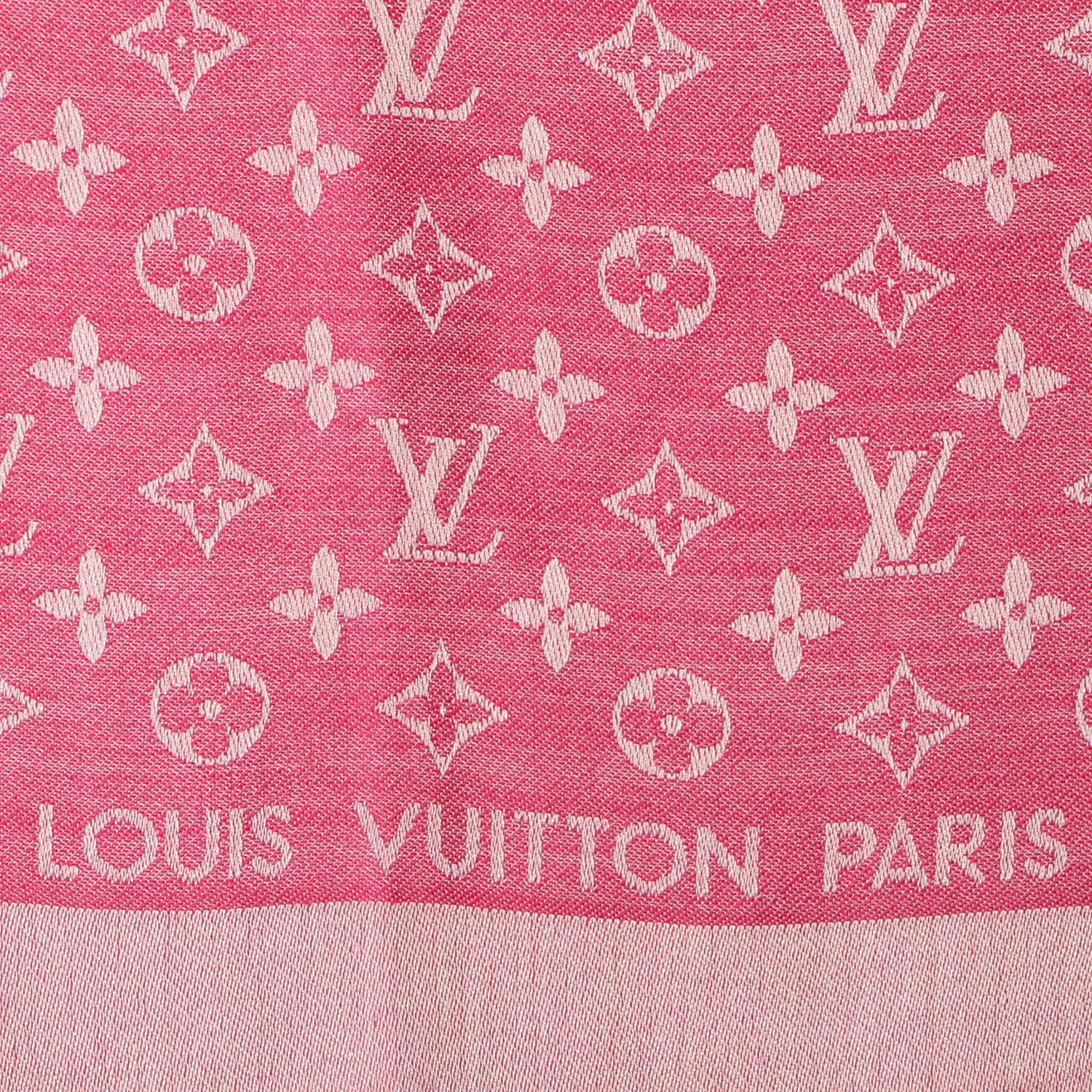 Louis Vuitton Silk Wool Monogram Denim Shawl Pivoine 4 of 5