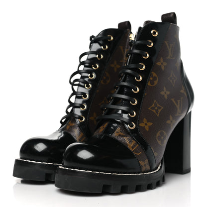 Louis Vuitton Patent Calfskin Monogram Star Trail Ankle Boots 40 Black 3 of 8