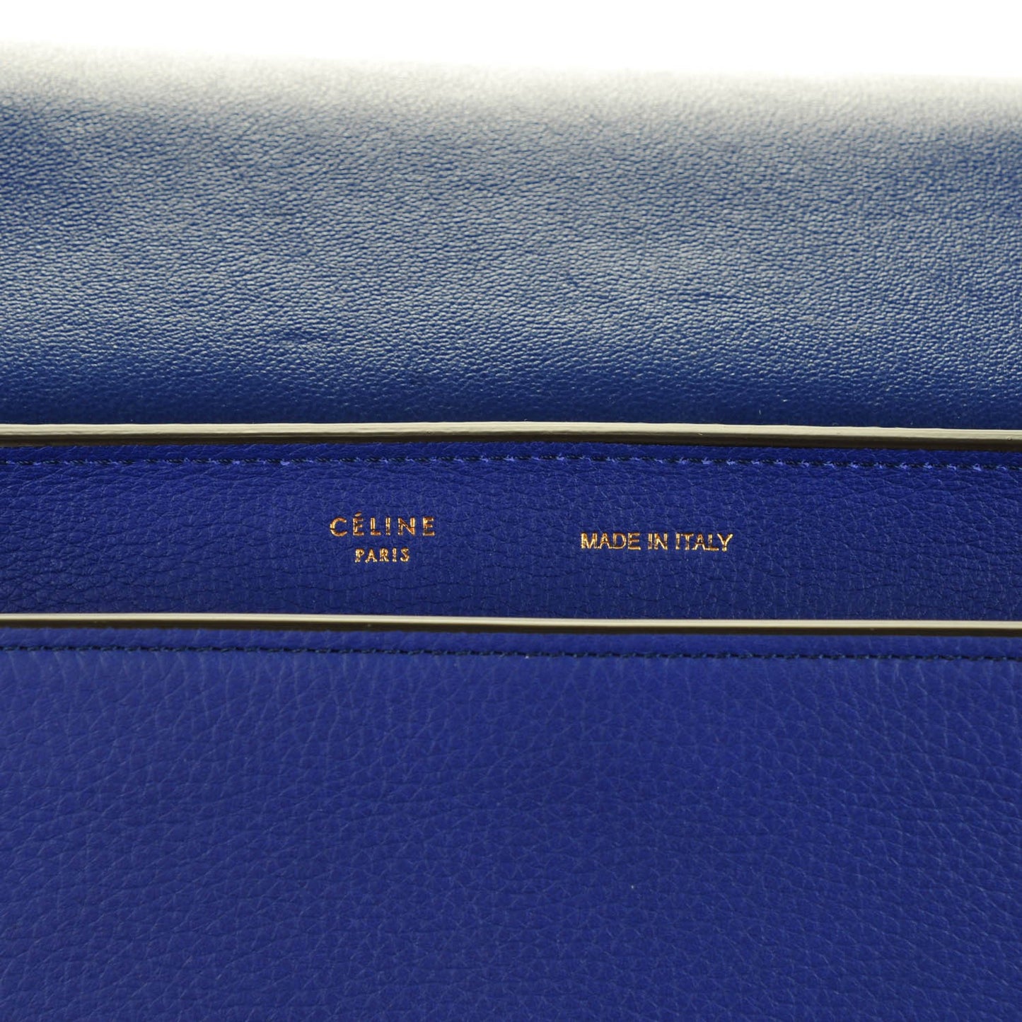 Drummed Calfskin Suede Medium Trapeze Indigo