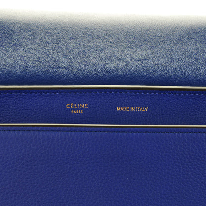 Celine Drummed Calfskin Suede Medium Trapeze Indigo 5 of 8