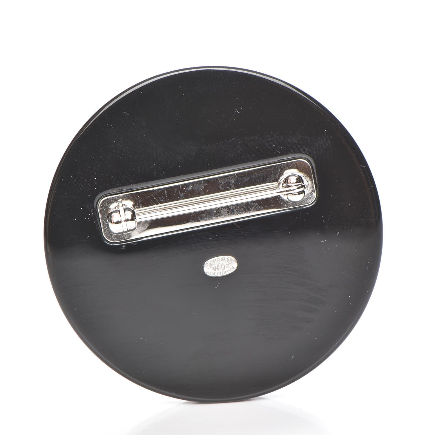 Chanel Glittered Resin Strass Brooch Black Pink 5 of 6