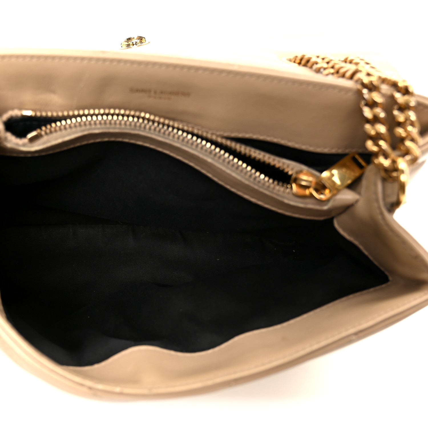 Saint Laurent Calfskin Y Quilted Monogram Small Loulou Chain Satchel Dark Beige 5 of 12