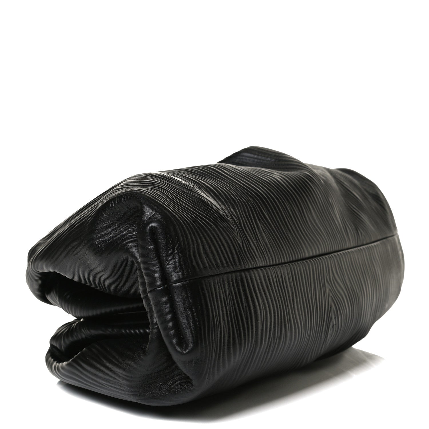 Bottega Veneta Bark Calfskin Embossed The Pouch Oversized Clutch Black 3 of 12