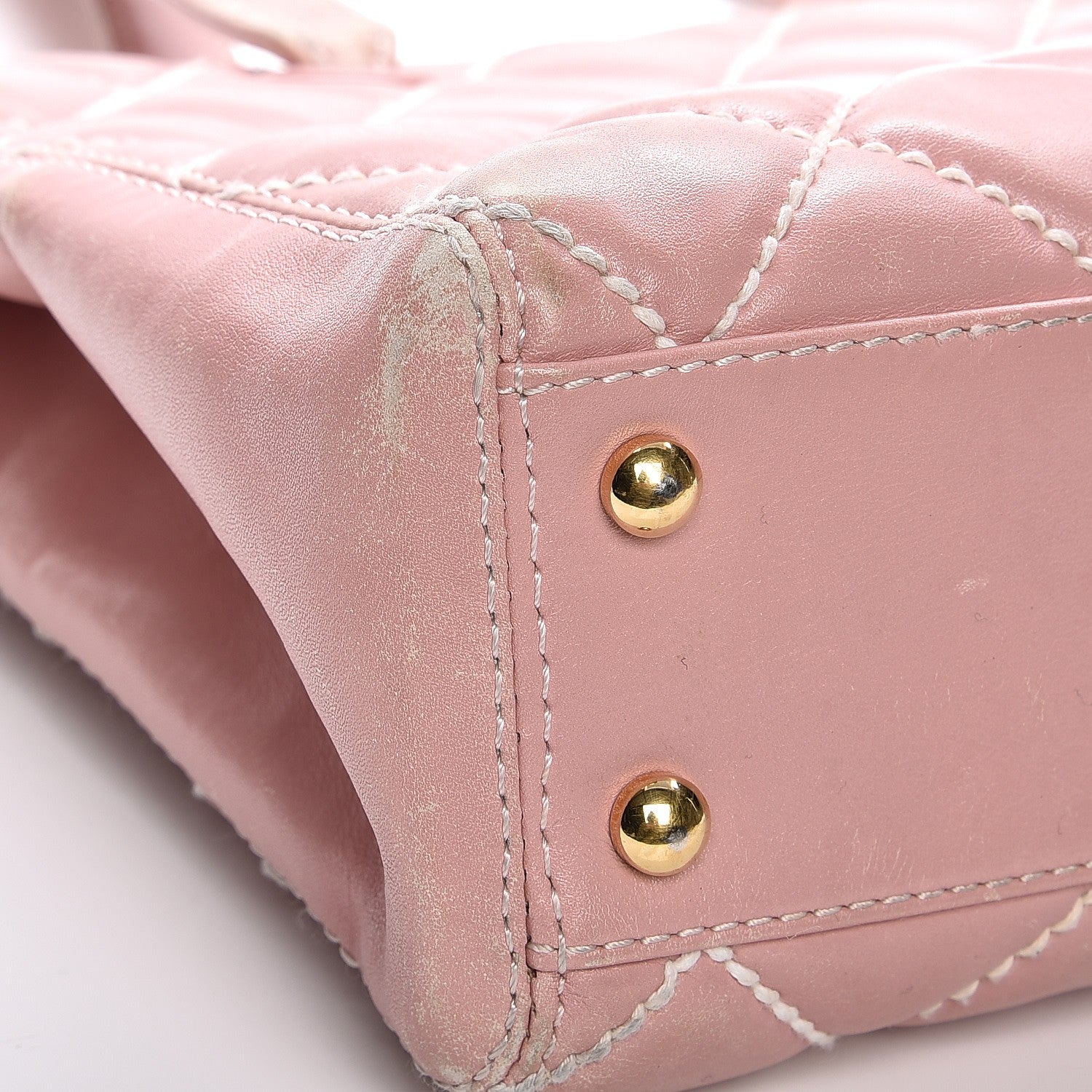 Chanel Calfskin Contrast Stitch Surpique Tote Pink 19 of 19