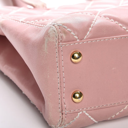 Chanel Calfskin Contrast Stitch Surpique Tote Pink 19 of 19