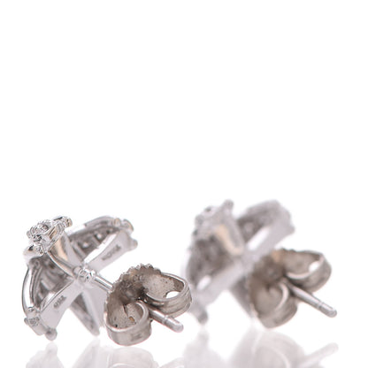 Tiffany 18K White Gold Diamond Signature X Earrings 3 of 5