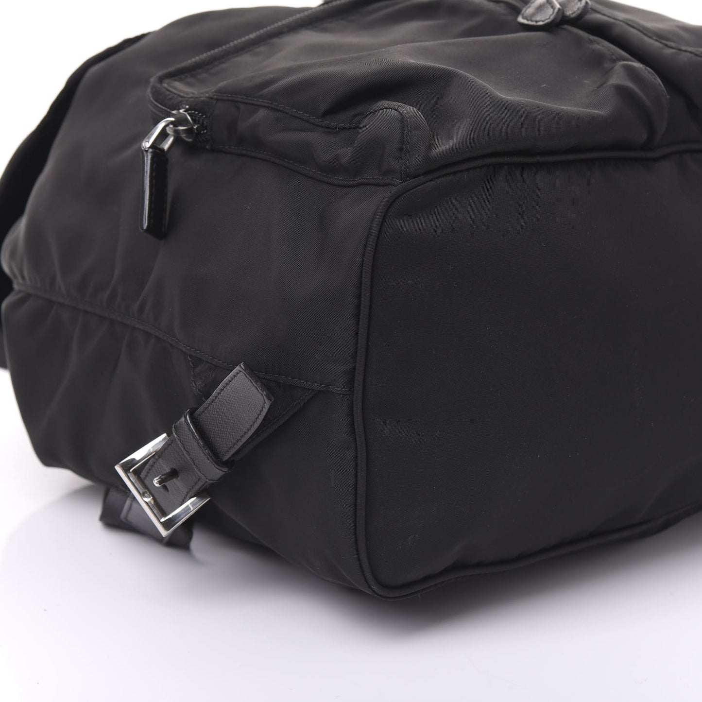 Nylon Vela Saffiano Backpack Black
