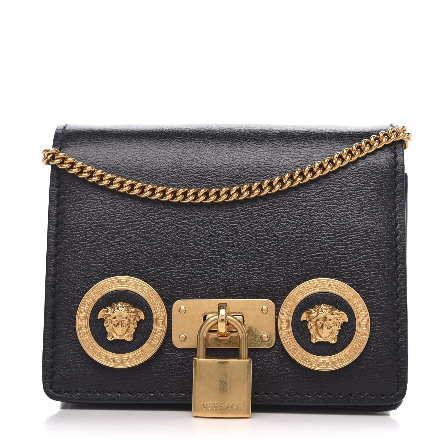 Versace Calfskin Mini Icon Handbag Black 1 of 11