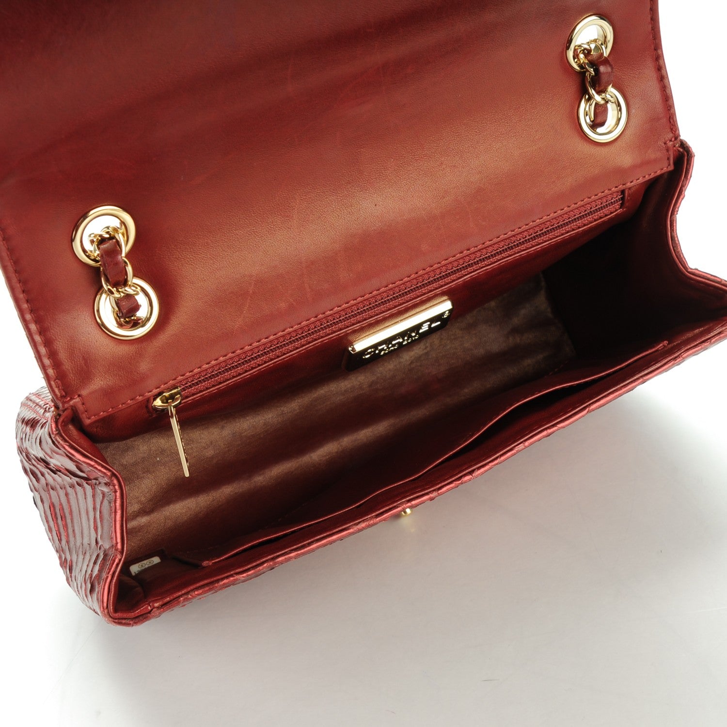 Chanel Metallic Python Soho Tassel Medium Flap Red 5 of 9