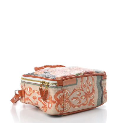 Balenciaga Agneau Floral Print Small Blanket Square Tote Orange 4 of 10