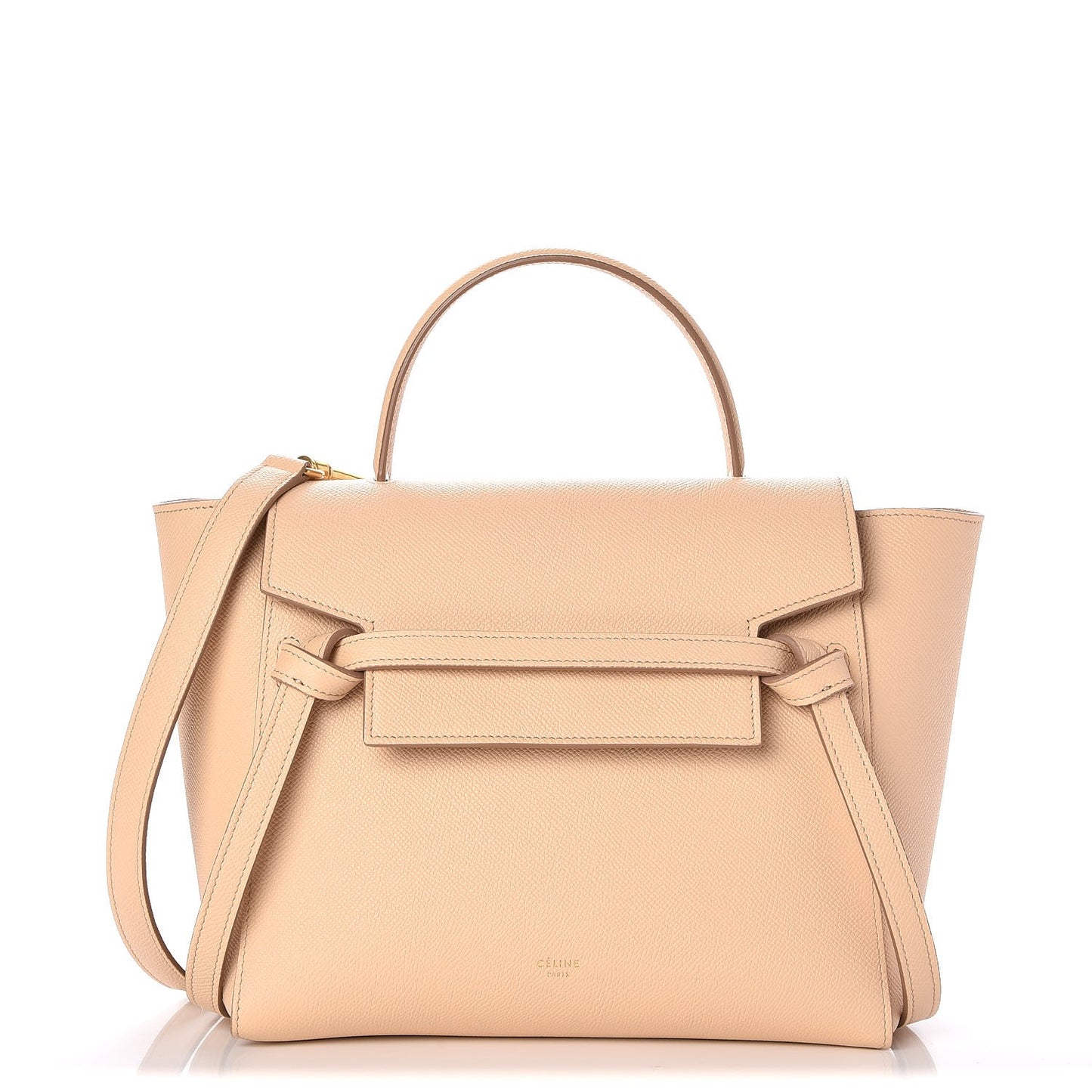 Grained Calfskin Micro Belt Bag Nude