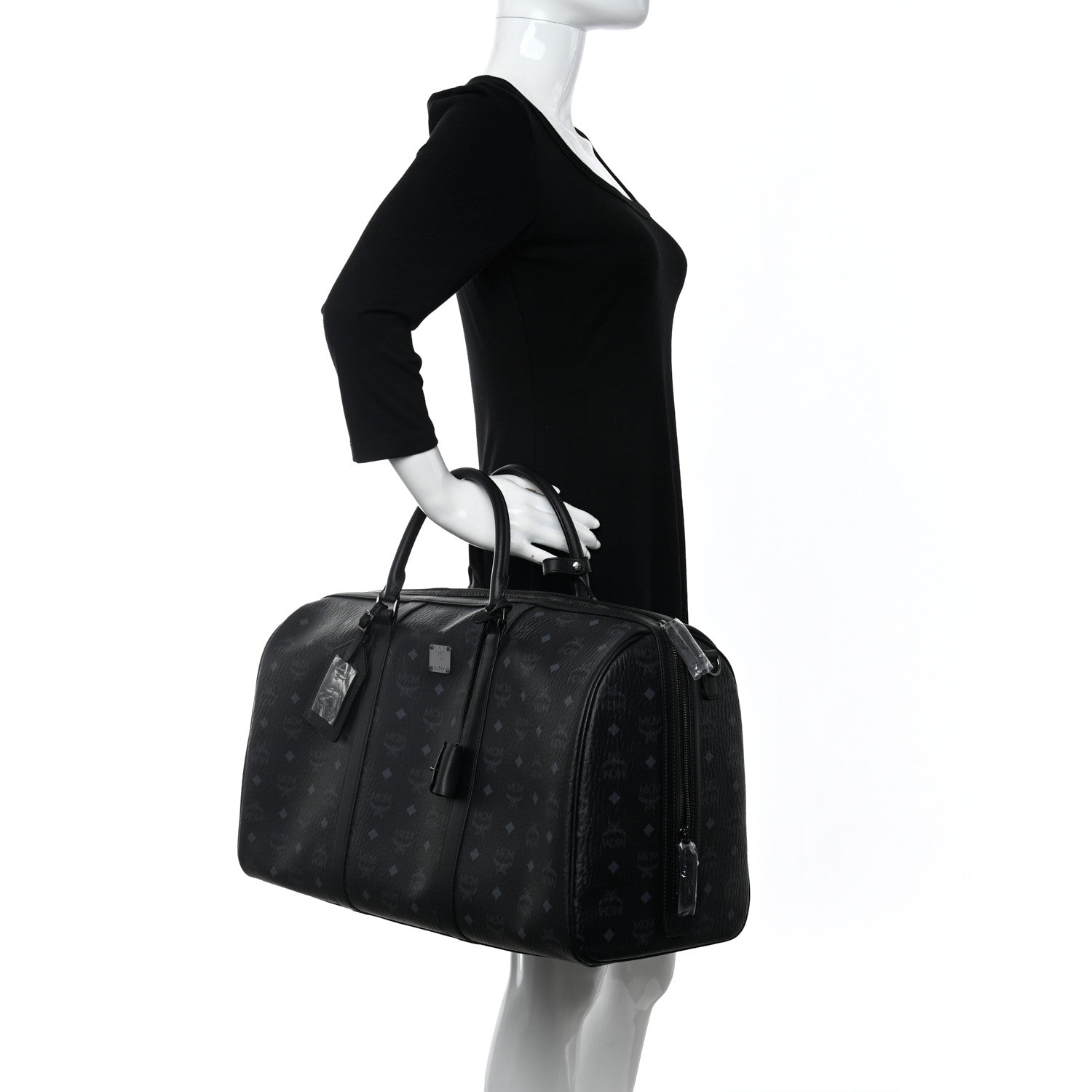 MCM Visetos Ottomar Weekender Duffle Bag Black 2 of 10
