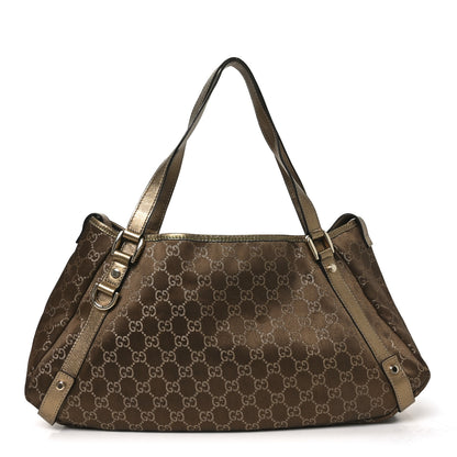 Gucci Satin Monogram Medium Abbey Shoulder Bag Bronze 1 of 10
