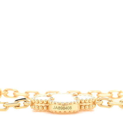 Van Cleef & Arpels 18K Yellow Gold Mother of Pearl 10 Motifs Vintage Alhambra Necklace 6 of 6