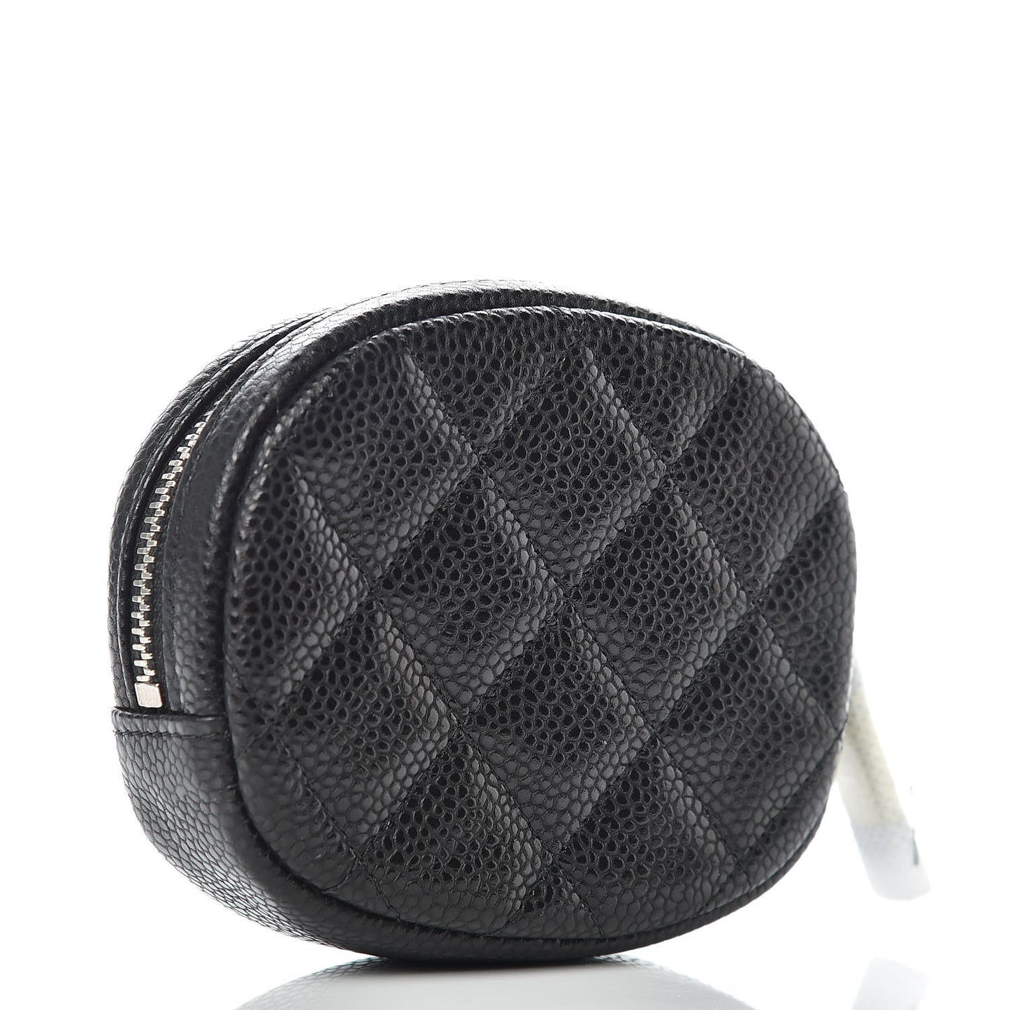 Caviar Quilted Zip Around Classic Coin Purse Black