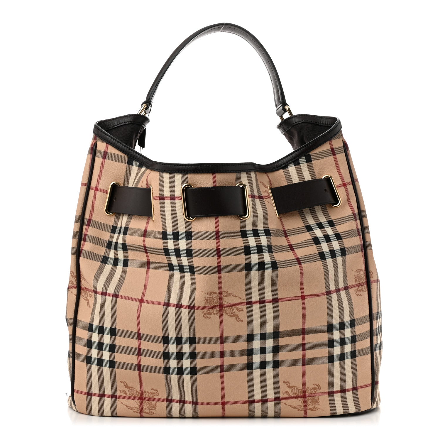 Burberry Haymarket Check Medium Walden Belted Hobo Chocolate 1 of 12