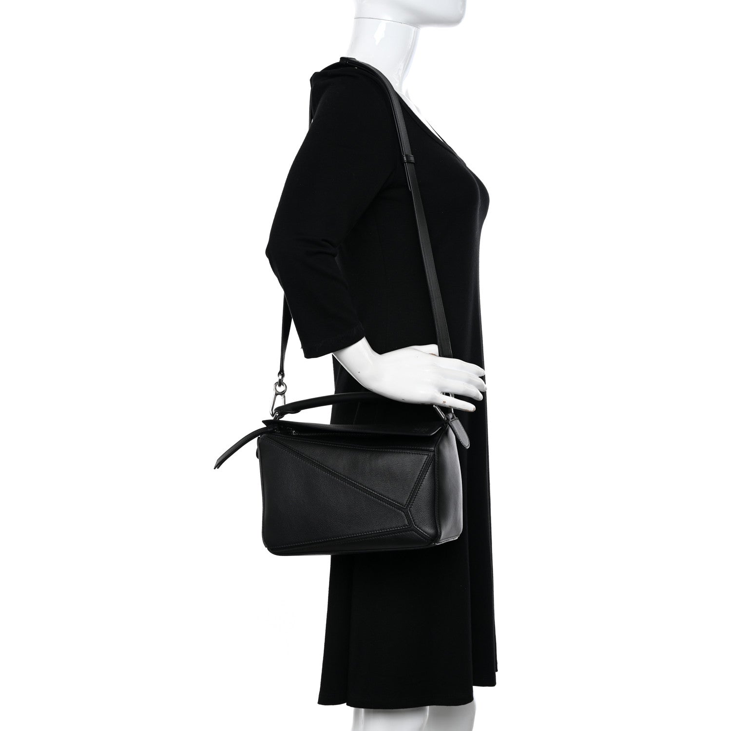 Loewe Calfskin Small Puzzle Bag Black 2 of 10