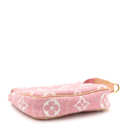 Louis Vuitton Denim Jacquard Monogram Micro Pochette Accessories Rose 4 of 9