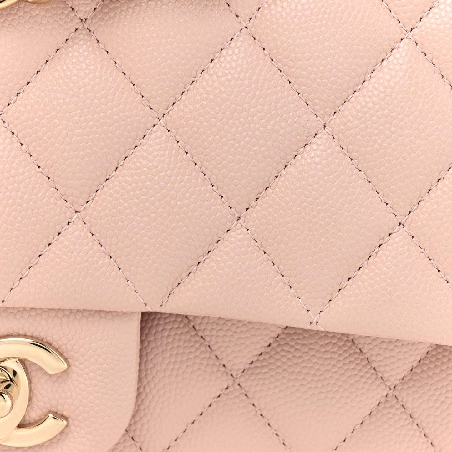 Caviar Quilted Medium Double Flap Light Pink