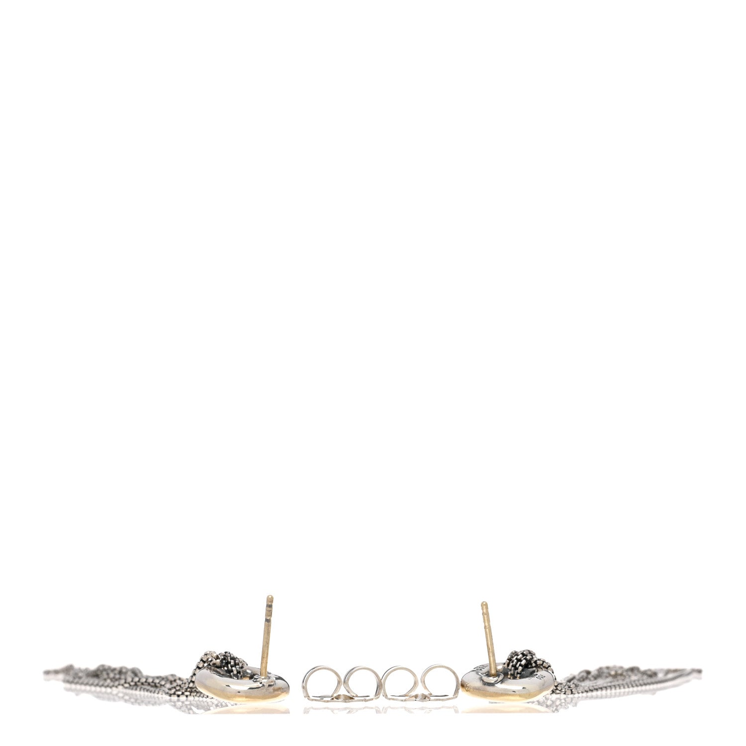 David Yurman Sterling Silver 18K Yellow Gold Waterfall Drop Earrings 3 of 4