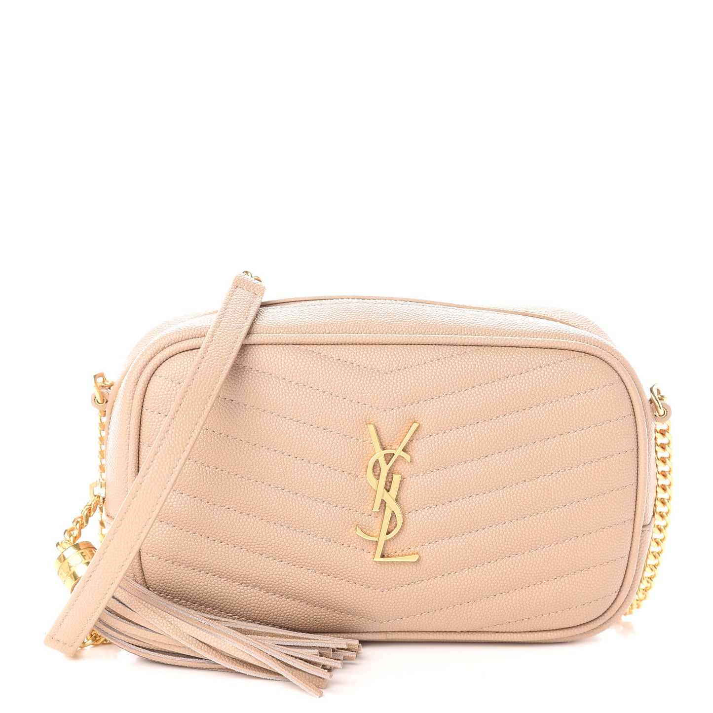 Grain De Poudre Matelasse Monogram Mini Lou Camera Bag Dark Beige