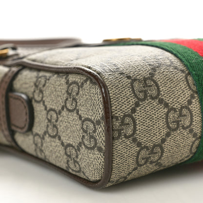Gucci GG Supreme Monogram Web Mini Ophidia Messenger Brown 9 of 10