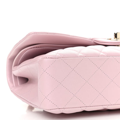 Chanel Iridescent Calfskin Quilted Medium Double Flap Light Pink 9 of 11