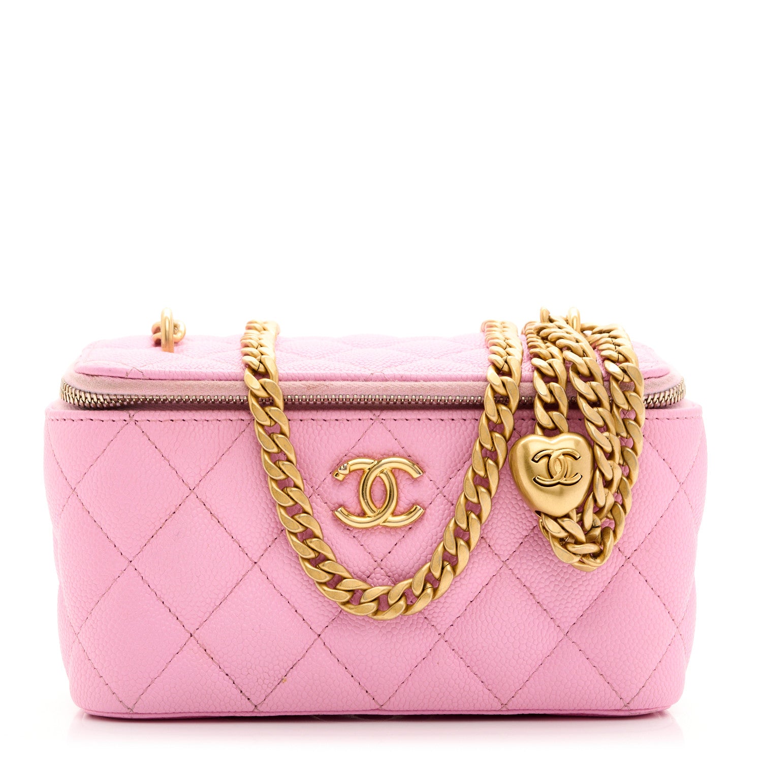Chanel Caviar Quilted Sweetheart Vanity Case Pink 1 of 12